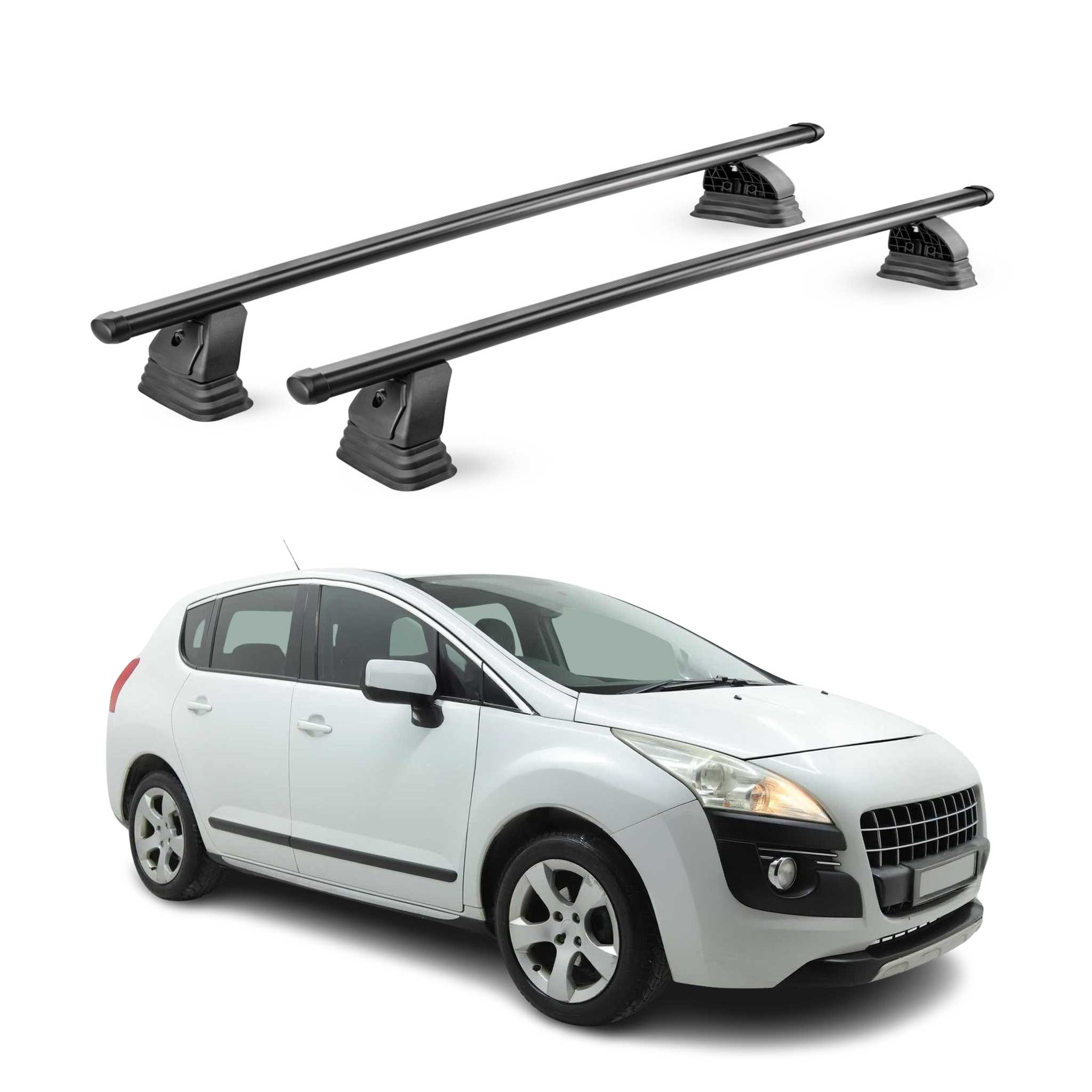 Stahl Dachträger für Peugeot 3008 I 2009-2016 TÜV Abschließbar 2tlg Schwarz