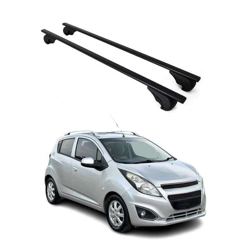 Dachträger Grundtäger für Chevrolet Spark M300 2010-2015 75kg Metall Schwarz 2x