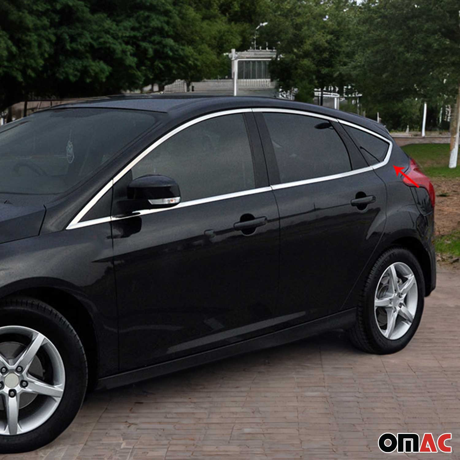 Fensterleisten Zierleisten für Ford Focus Schrägheck 2011-2015 Edelstahl 12tlg