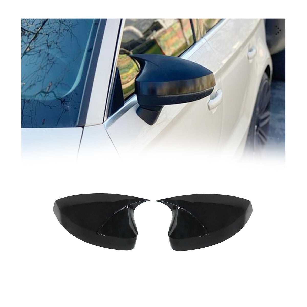 Spiegelkappen Spiegelabdeckung für Audi A3 8V 2012-2020 ABS Schwarz Glanz 2tlg