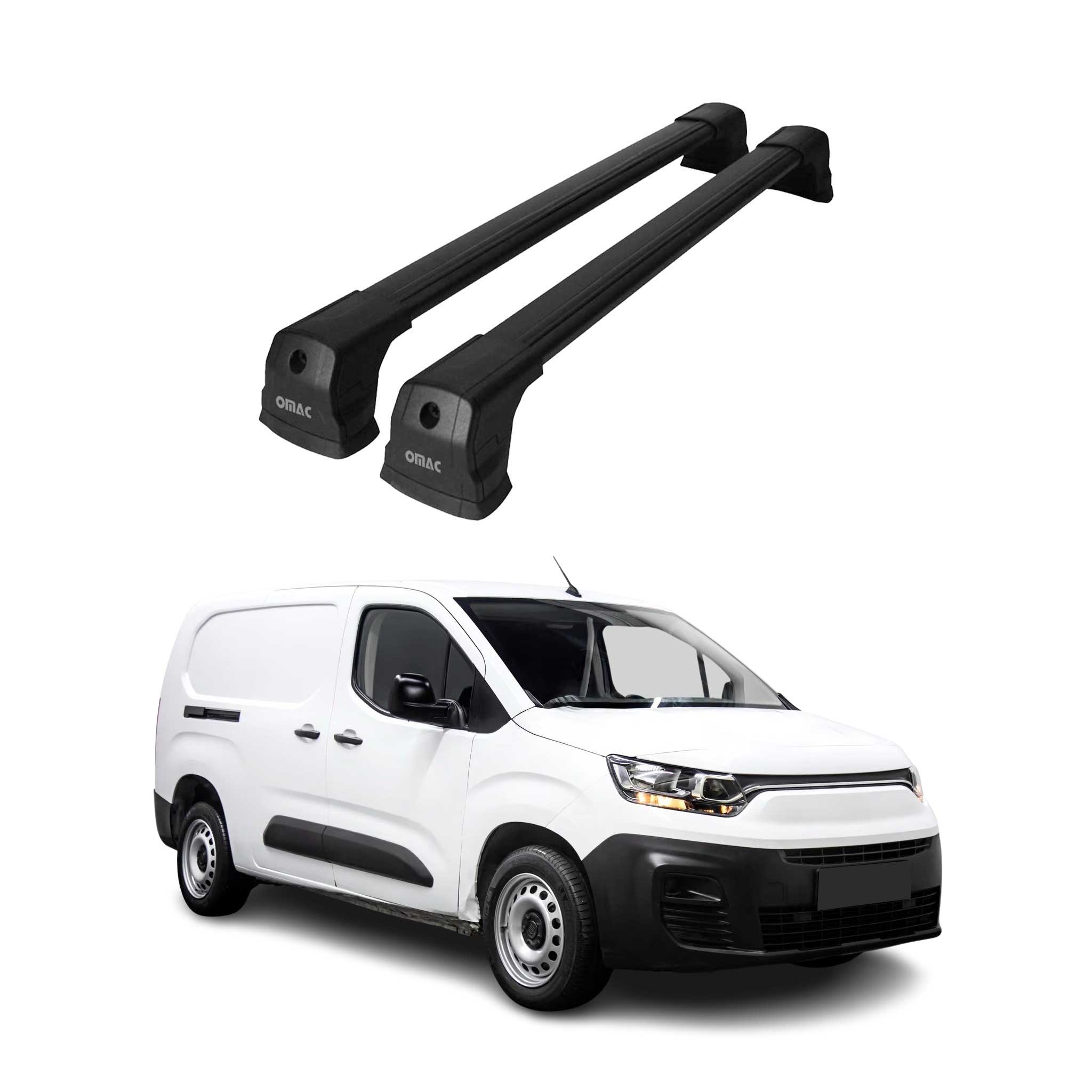Dachträger Grundtäger für Fiat Doblo III 2022-2026 75kg Aluminium Schwarz 2 tlg
