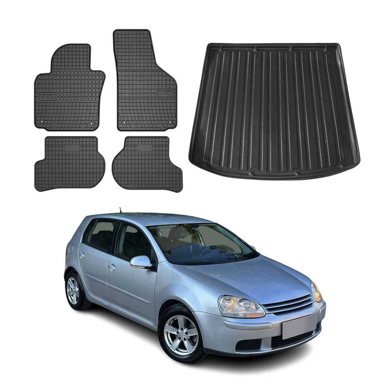 Fußmatten & Kofferraumwanne Set für VW Golf MKV Variant 2003-2009 Gummi 5x