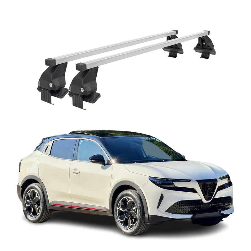 Menabo Dachträger Grundträger für Alfa Romeo Junior 2024-2025 Stahl Silber 2tlg