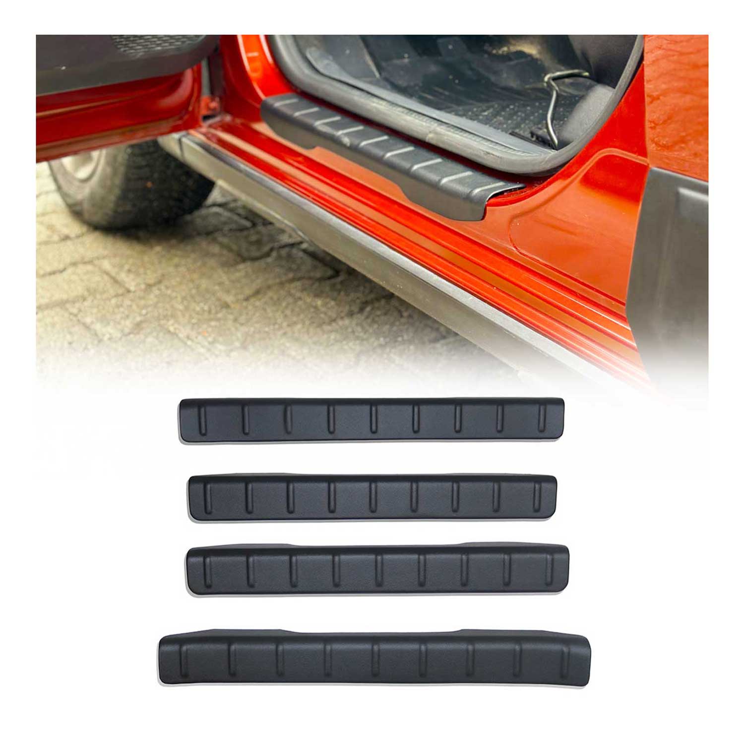 Einstiegsleisten Türschweller für Dacia Sandero 2021-2025 ABS Schwarz 4tlg