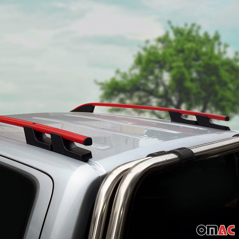 Alu Dachreling Querträger für VW Amarok DoubleCab 2010-2022 ABE Rot 2tlg
