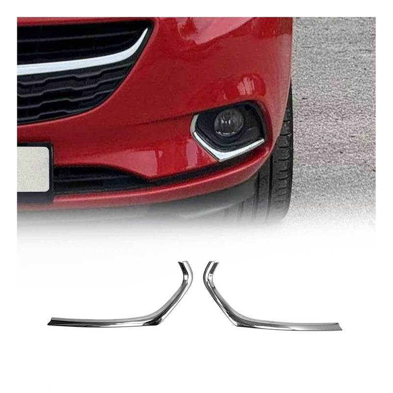 Nebelscheinwerfer Rahmen Umrandung für Opel Corsa 2015-2019 Edelstahl Silber 2x