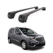 Dachträger Grundträger für Opel Combo E 2019-2026 Aluminium 75kg Schwarz 2tlg