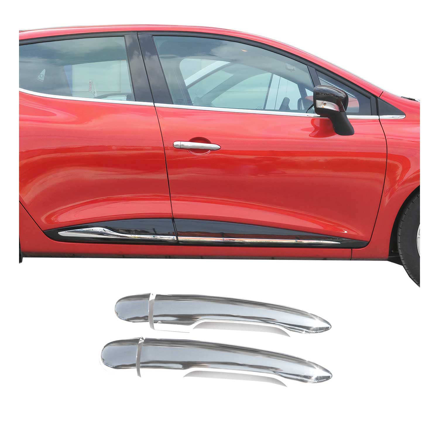 Chrom Türgriff Blende für Renault Clio 2012-2019 2-Tür Edelstahl 4tlg
