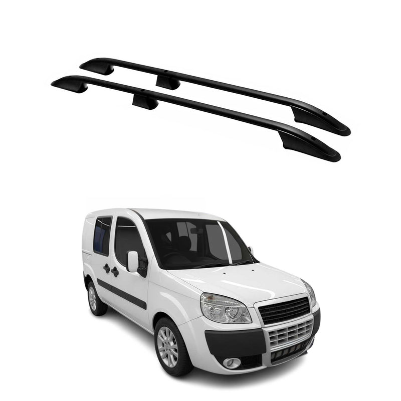 Dachreling Dachgepäckträger für Fiat Doblo 2000-2010 Kurzer Aluminium Schwarz 2x