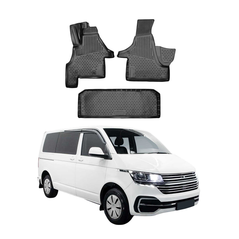 OMAC Gummimatten Fußmatten für VW Transporter T6 2015-2025 RHD TPE Schwarz 3x