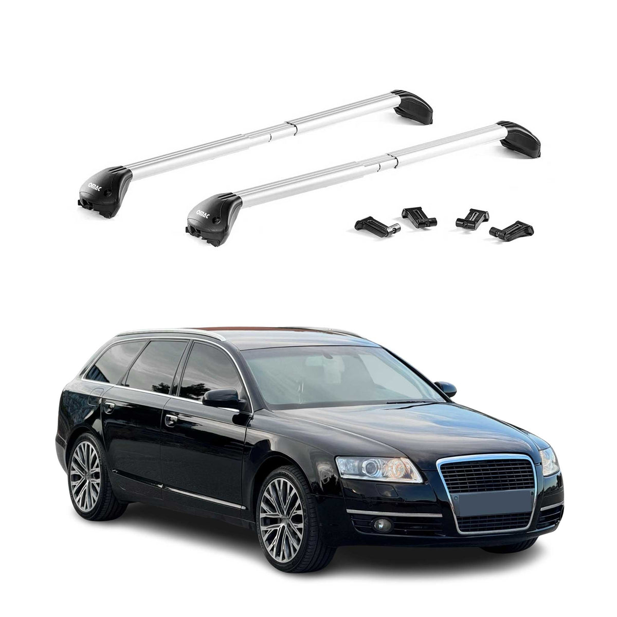 Dachträger Grundtäger für Audi A6 Avant 2005-2025 100kg Alu Silber 2 tlg ABE