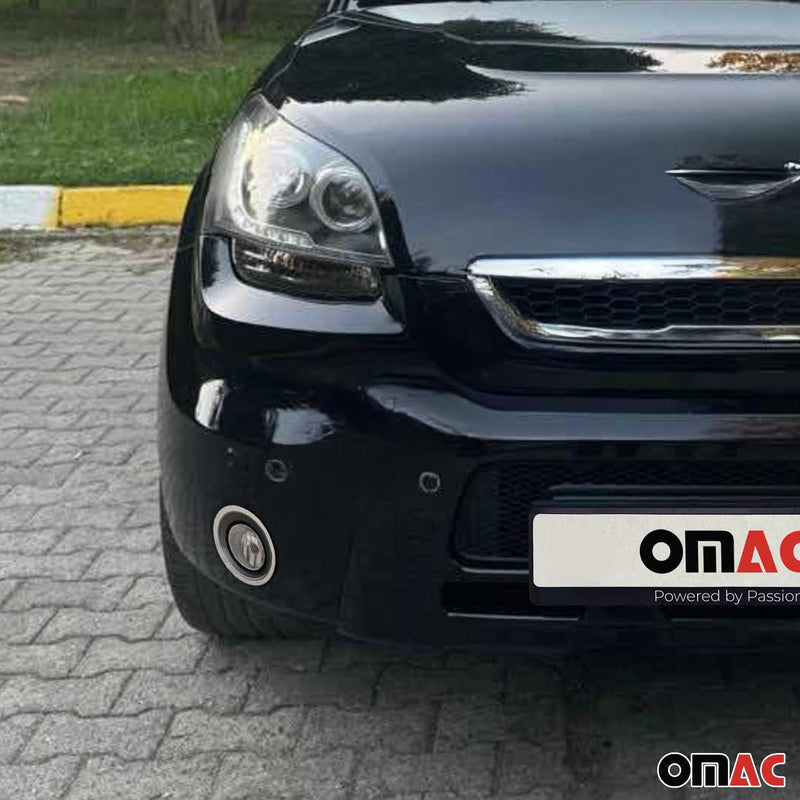 Nebelscheinwerfer Rahmen Umrandung für Kia Soul 2009-2014 Edelstahl Silber 2tlg