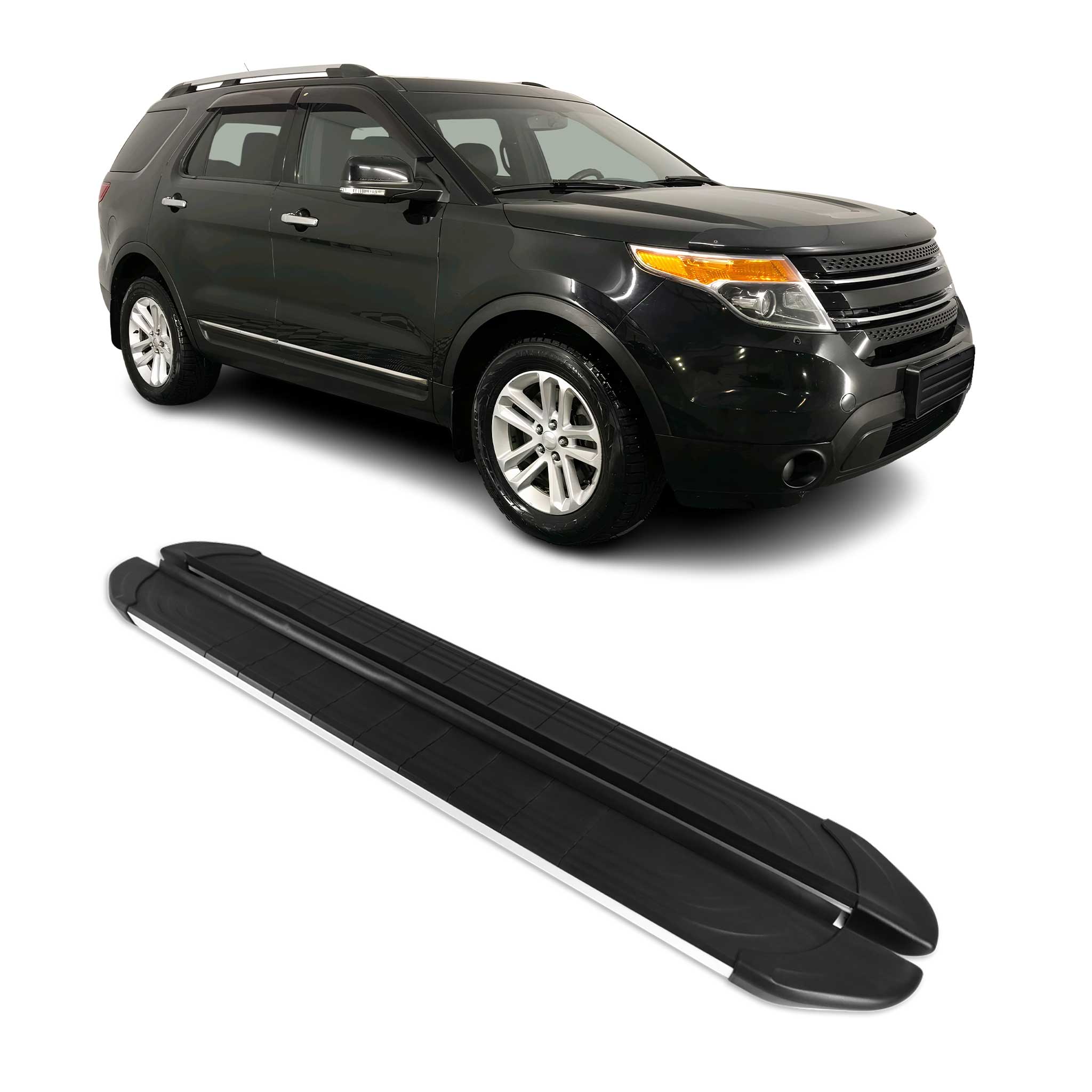 Trittbretter Seitenschweller für Ford Explorer 2011-2020 Aluminium Schwarz Grau