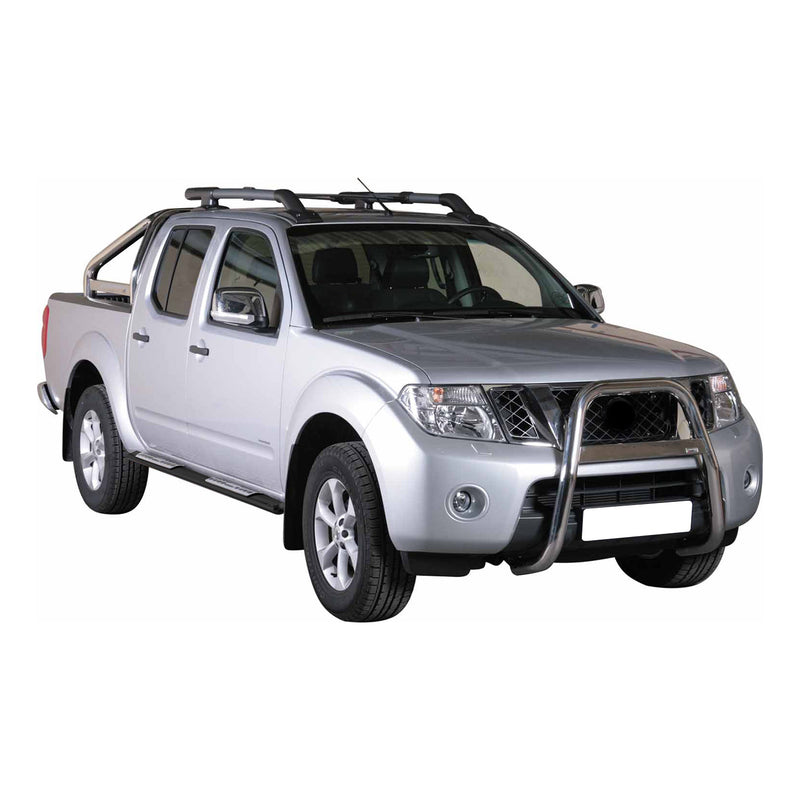 Stahl Schwellerrohre Trittbretter für Nissan Navara Double Cab 2010-2014 Schwarz