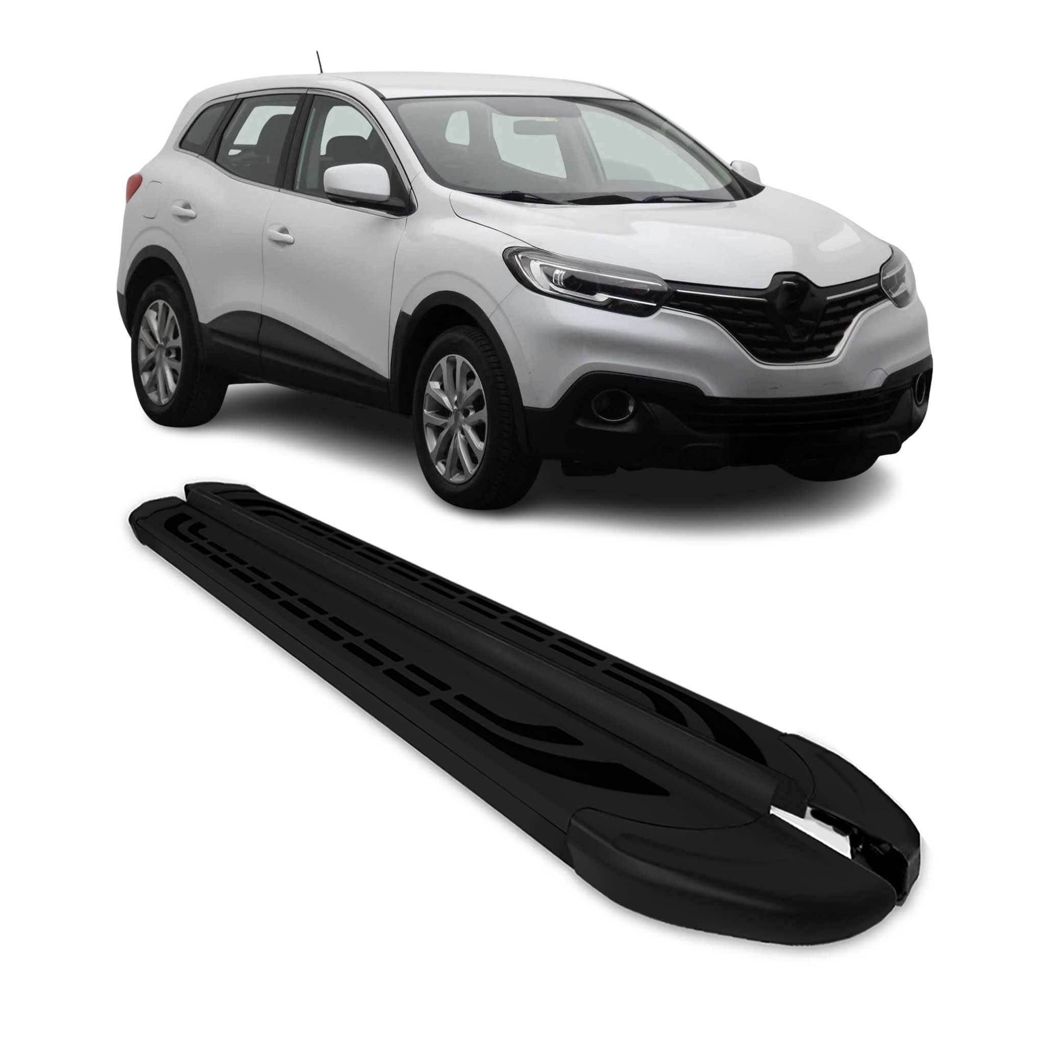 Trittbretter Schweller Seitenbretter für Renault Kadjar 2015-2022 Alu Schwarz