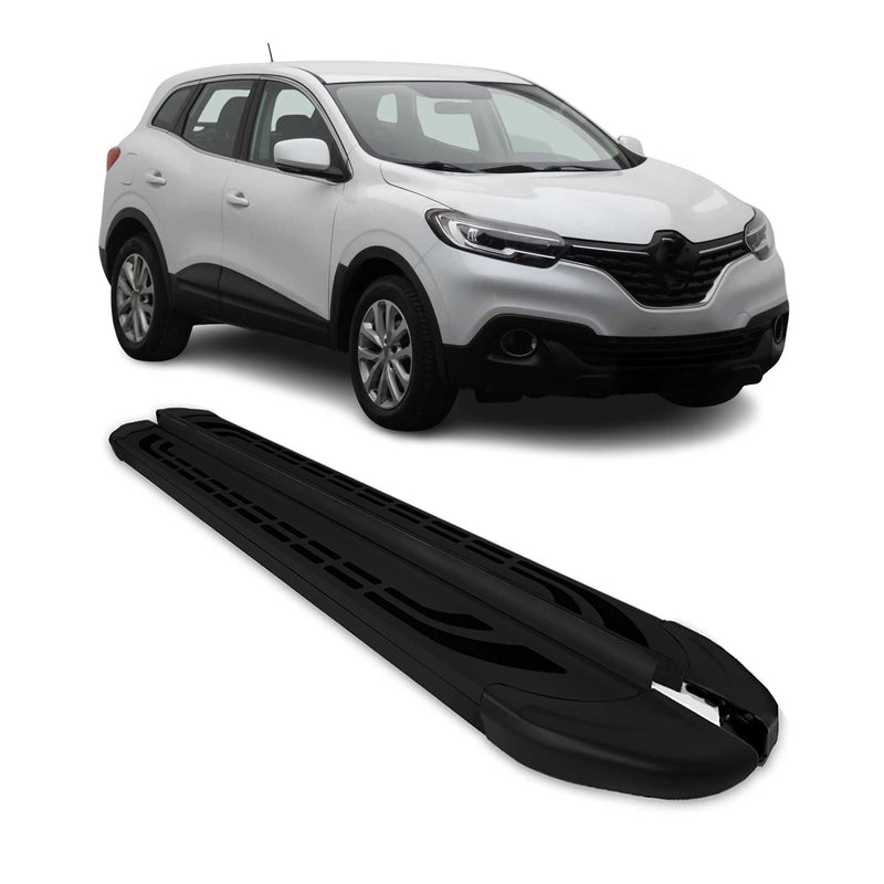 Trittbretter Schweller Seitenbretter für Renault Kadjar 2015-2025 Alu Schwarz