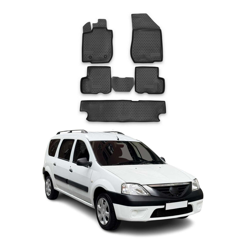 OMAC Gummimatten Fußmatten für Dacia Logan MCV 2004-2012 TPE Matten Schwarz 5x