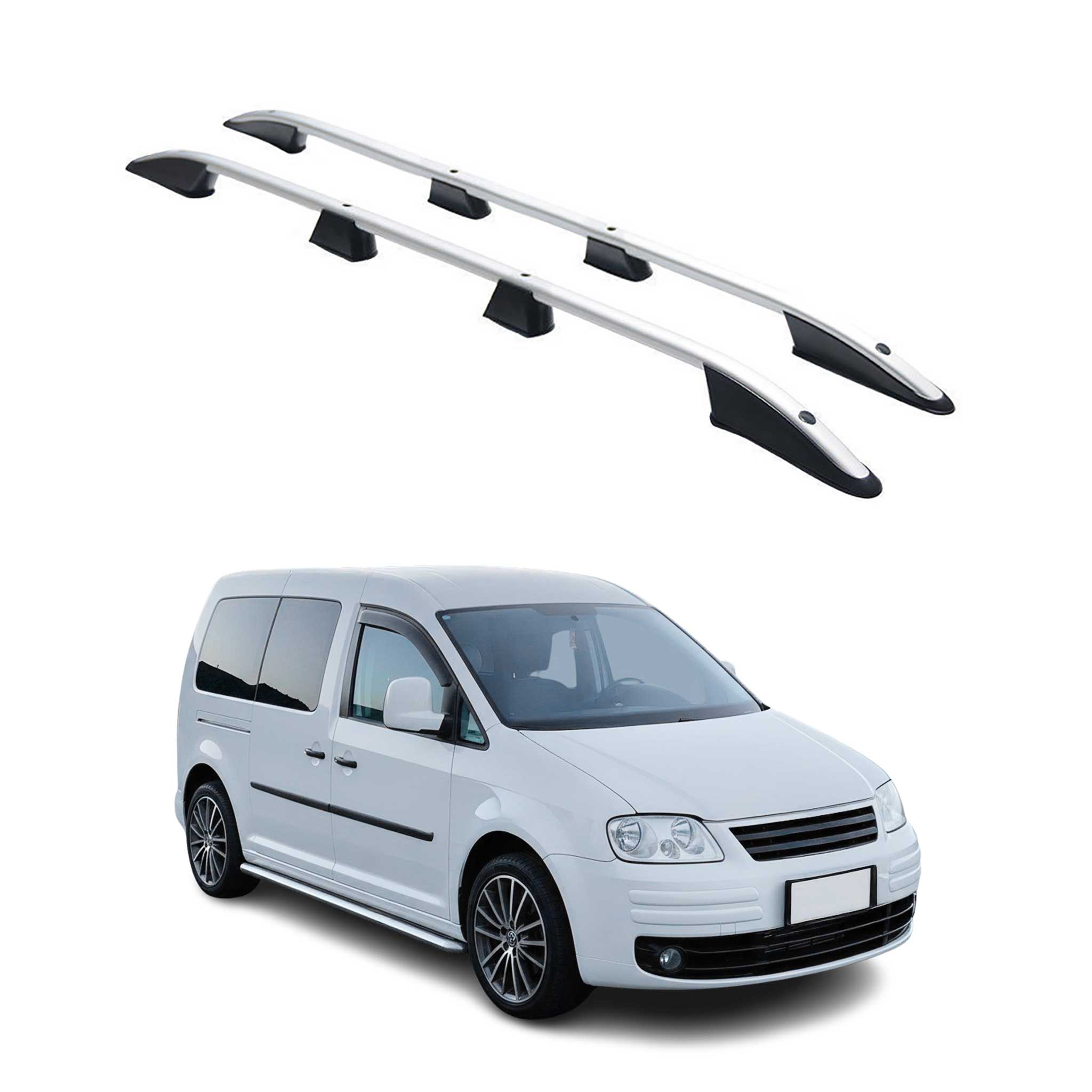 Dachreling Dachgepäckträger für VW Caddy 2003-15 L2 Langer Alu ABE Silber 2x