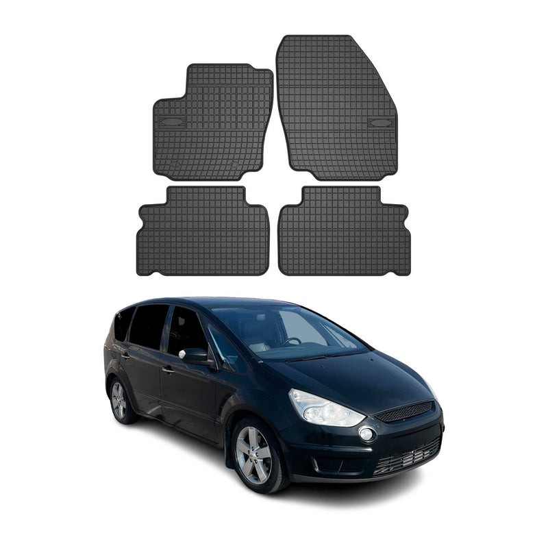 OMAC Gummi Fußmatten für Ford S-Max 2006-2010 Automatten Gummi Schwarz 4tlg