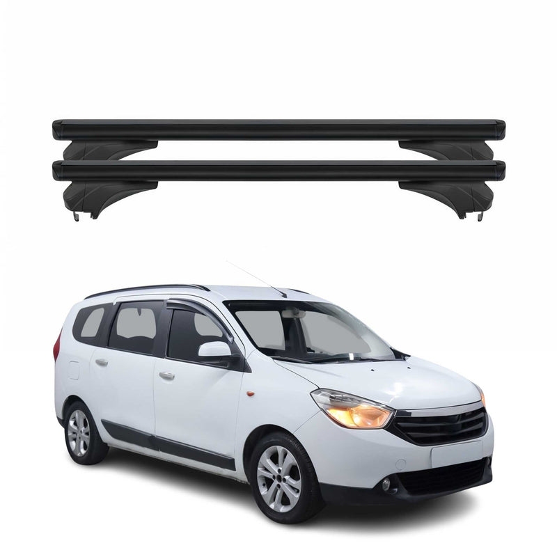 Menabo Dachträger Grundtäger für Dacia Lodgy 2012-2022 Aluminium Schwarz 2 tlg