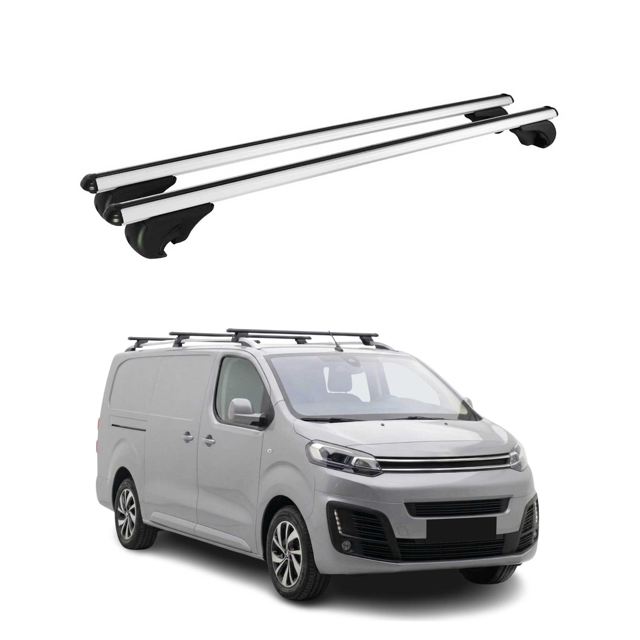 Dachträger Grundträger für Citroen Jumpy 2016-2026 TÜV Aluminium Silber 2tlg