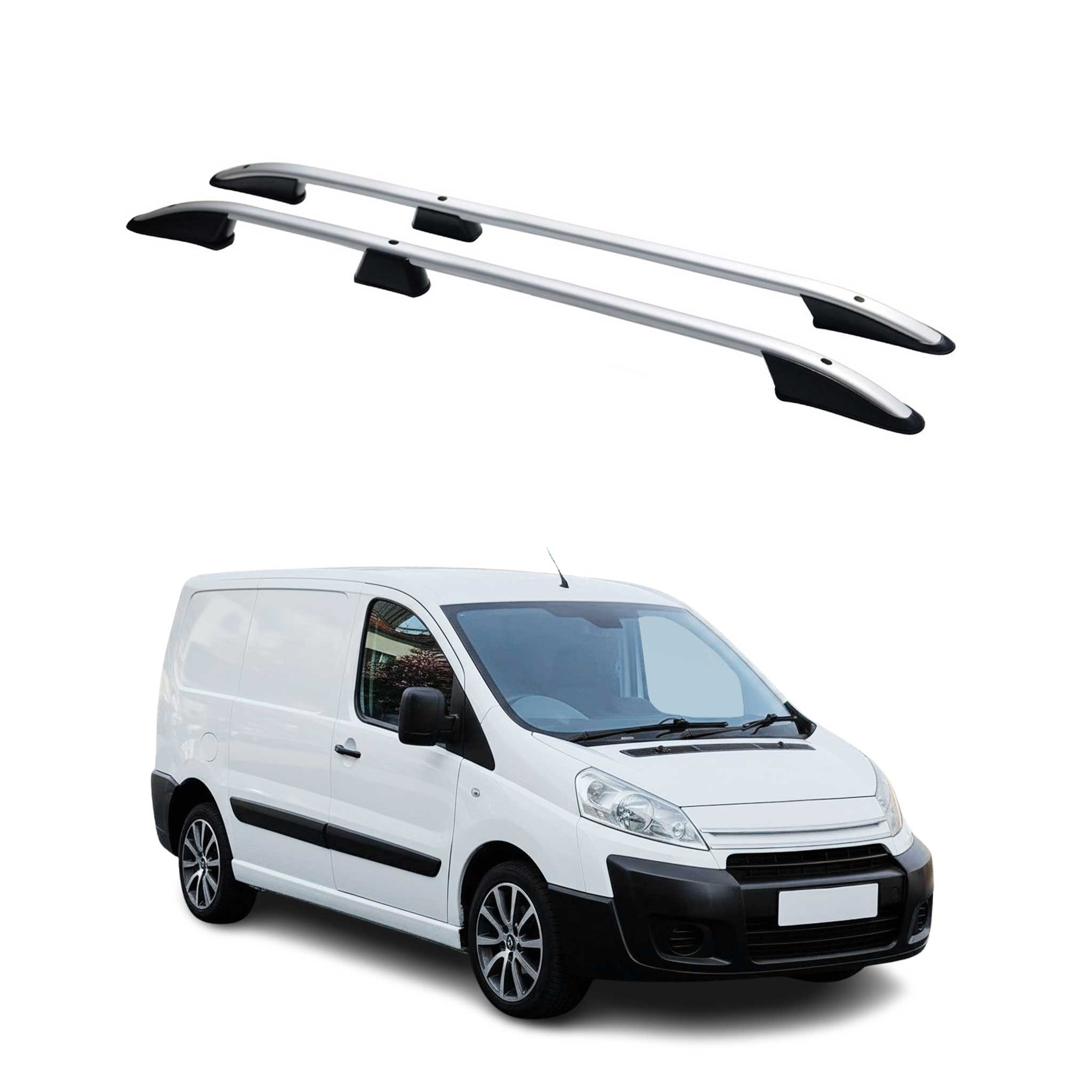 Dachreling Dachgepäckträger für Citroen Jumpy 2007-2016 Kurzer Radstand Alu Grau