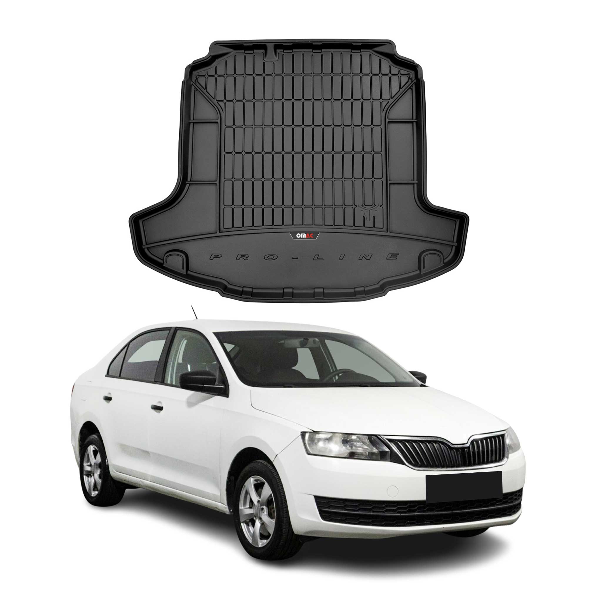 OMAC Gummi Kofferraumwanne für Skoda Rapid Limo 2012-2019 TPE Laderaumwanne