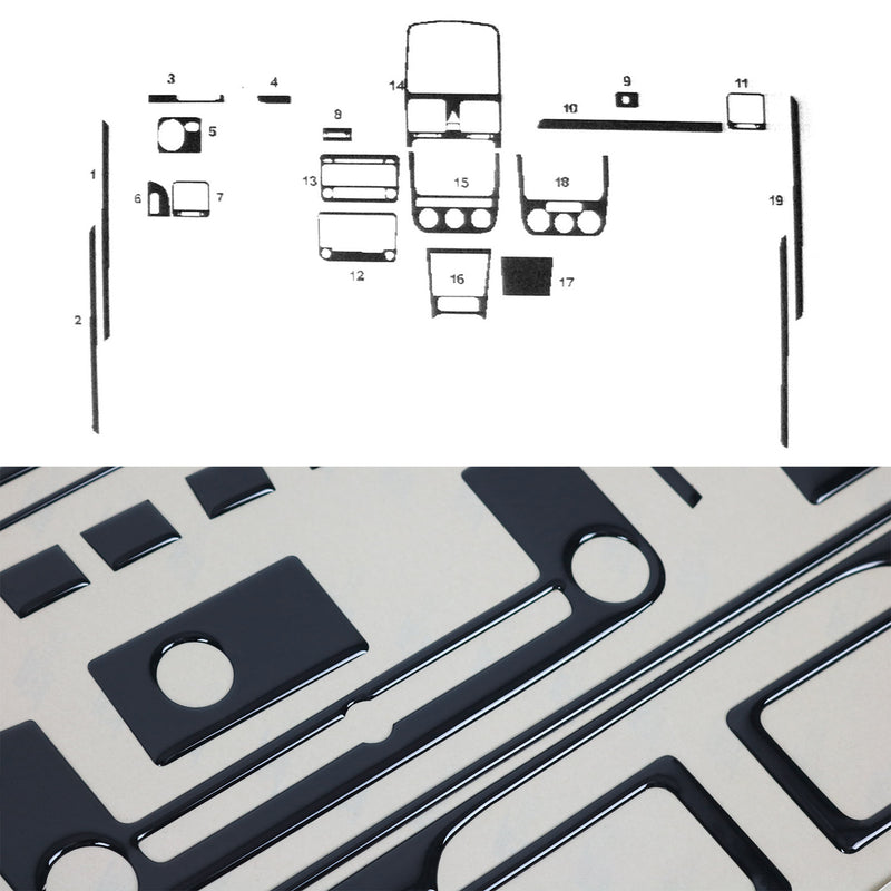 Innenraum Dekor Cockpit für VW Golf 2003-2008 Piano Schwarz Optik 19tlg