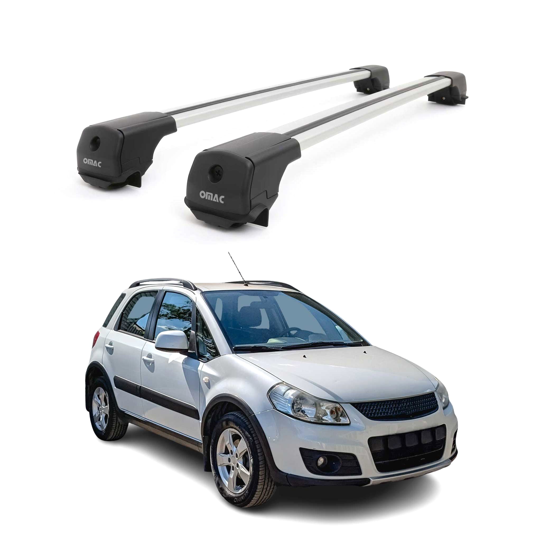 Dachträger Grundträger für Suzuki SX4 I 2006-2013 Aluminium 75kg Grau 2tlg