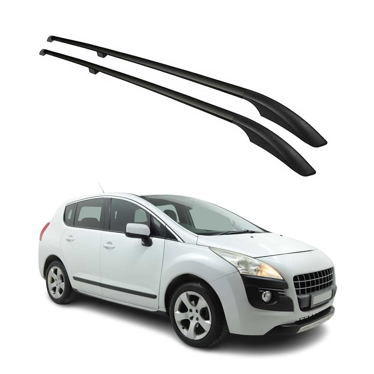Dachreling Dachgepäckträger Relingträger für Peugeot 3008 2009-2016 Alu Schwarz