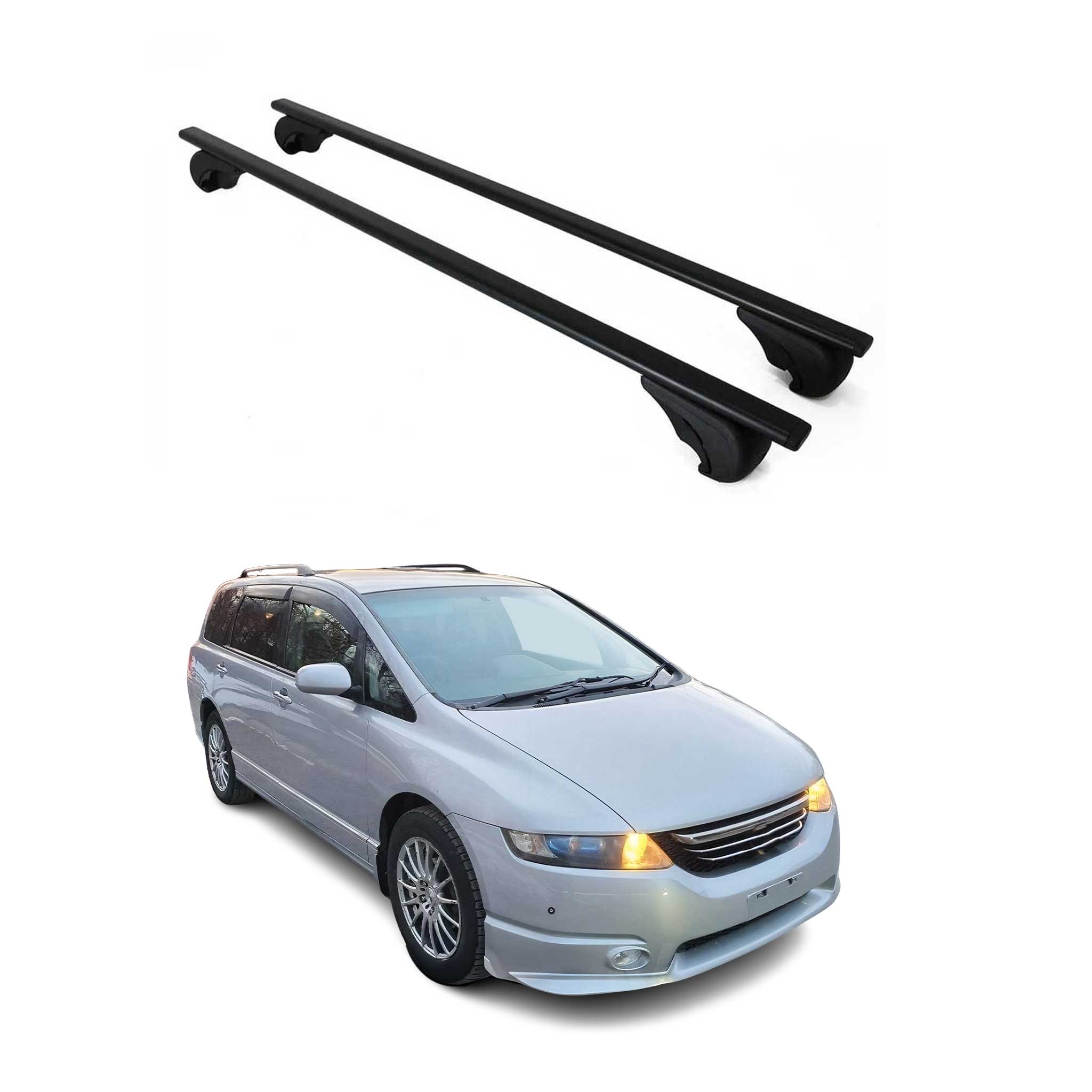 Dachträger Grundtäger für Honda Odyssey 2003-2008 75kg Metall Schwarz 2 tlg