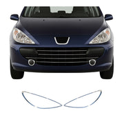 Scheinwerfer Leisten Scheinwerferblende für Peugeot 307 2001-2009 Chrom ABS 2tlg
