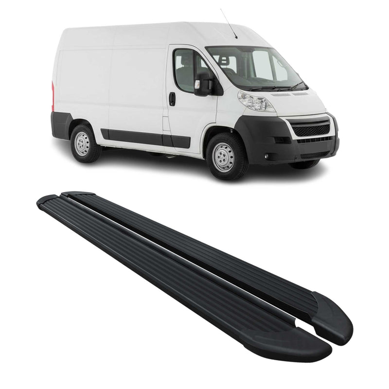 Seitenschweller Trittbretter Schweller für Citroen Jumper 2006-25 L2 Alu Schwarz