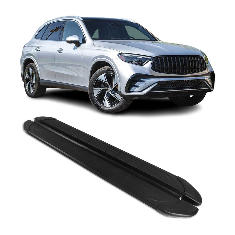 Seitenschweller Trittbretter für Mercedes GLC X254 2022-2025 Schwarz Alu 2 tlg