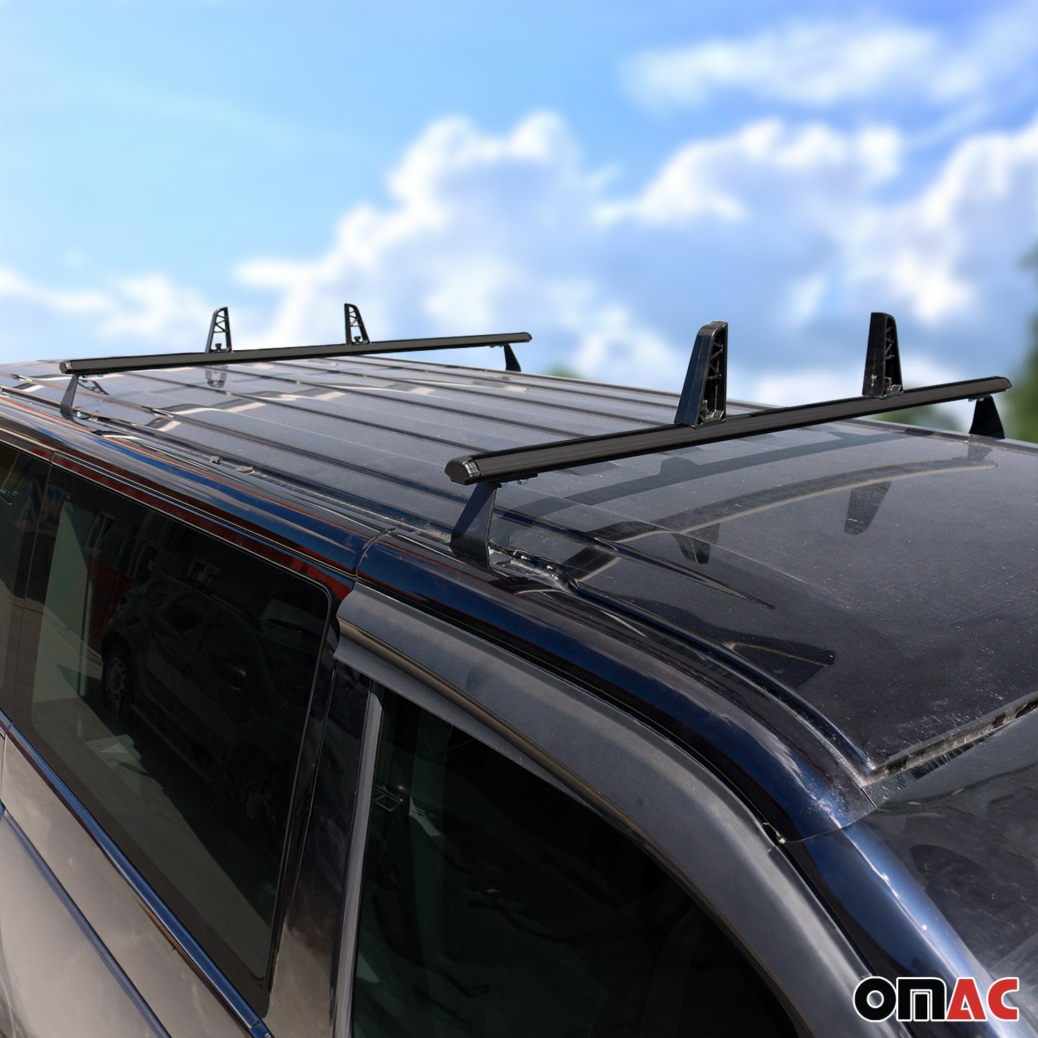 2x Dachträger + Leiterhalter Set für VW T5 T6 Transporter 2003-2024 Schwarz