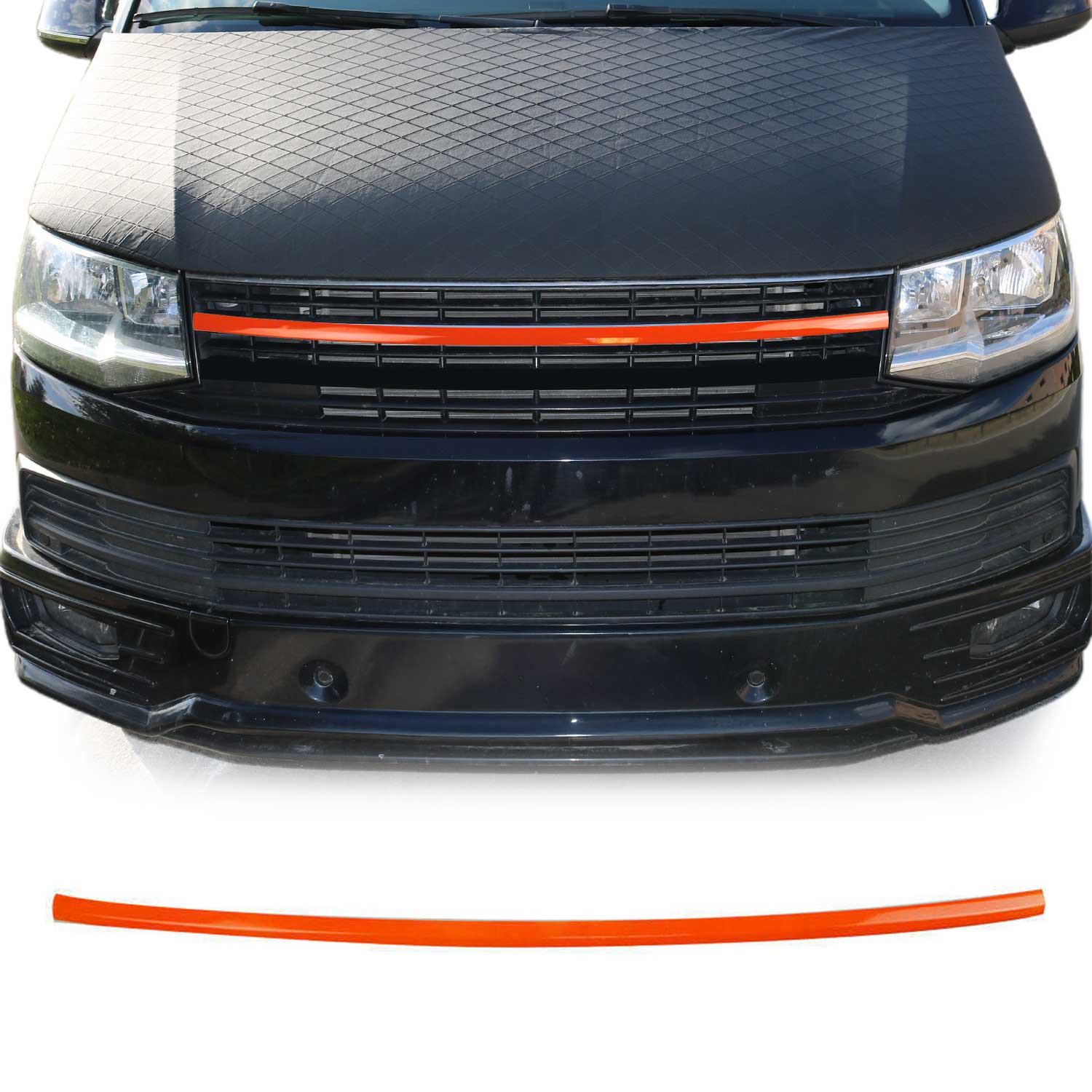 Kühlergrill Grillleiste für VW T6 Transporter 2015-19 Edelstahl Orange ohne logo
