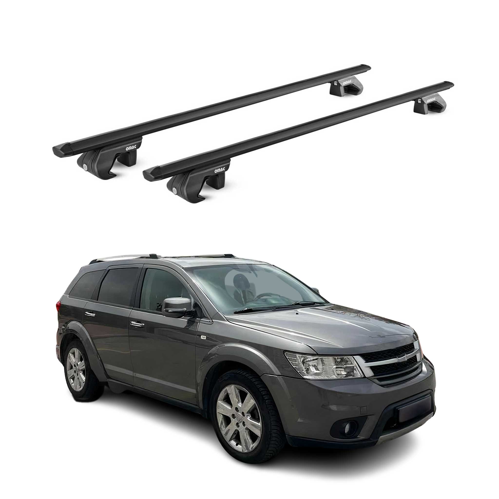 Dachträger Grundtäger für Fiat Freemont 2011-2016 90kg Alu Schwarz 2 tlg ABE