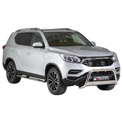 Edelstahl Seitenschweller Schwellerrohre für Ssangyong Rexton 2017-2026 Silber