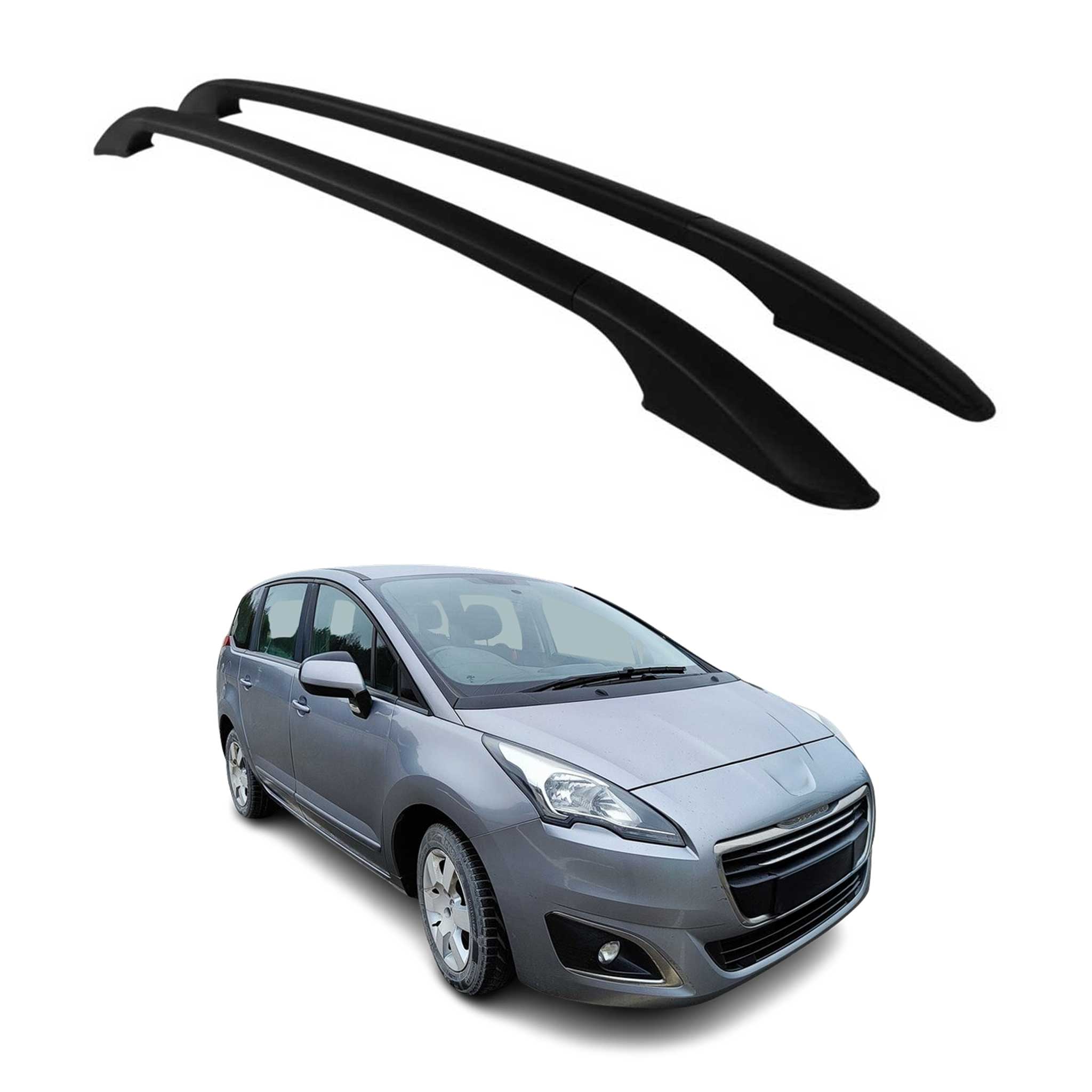 Aluminium Dachreling Relingträger für Peugeot 5008 2009-2017 Schwarz 2x