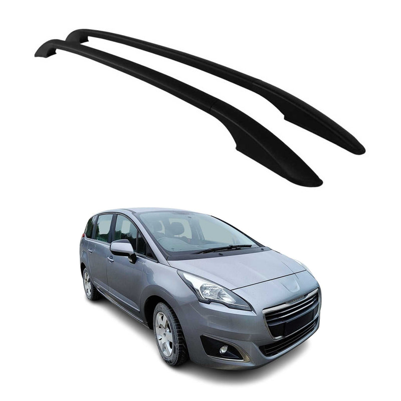 Aluminium Dachreling Relingträger für Peugeot 5008 2009-2017 Schwarz 2x