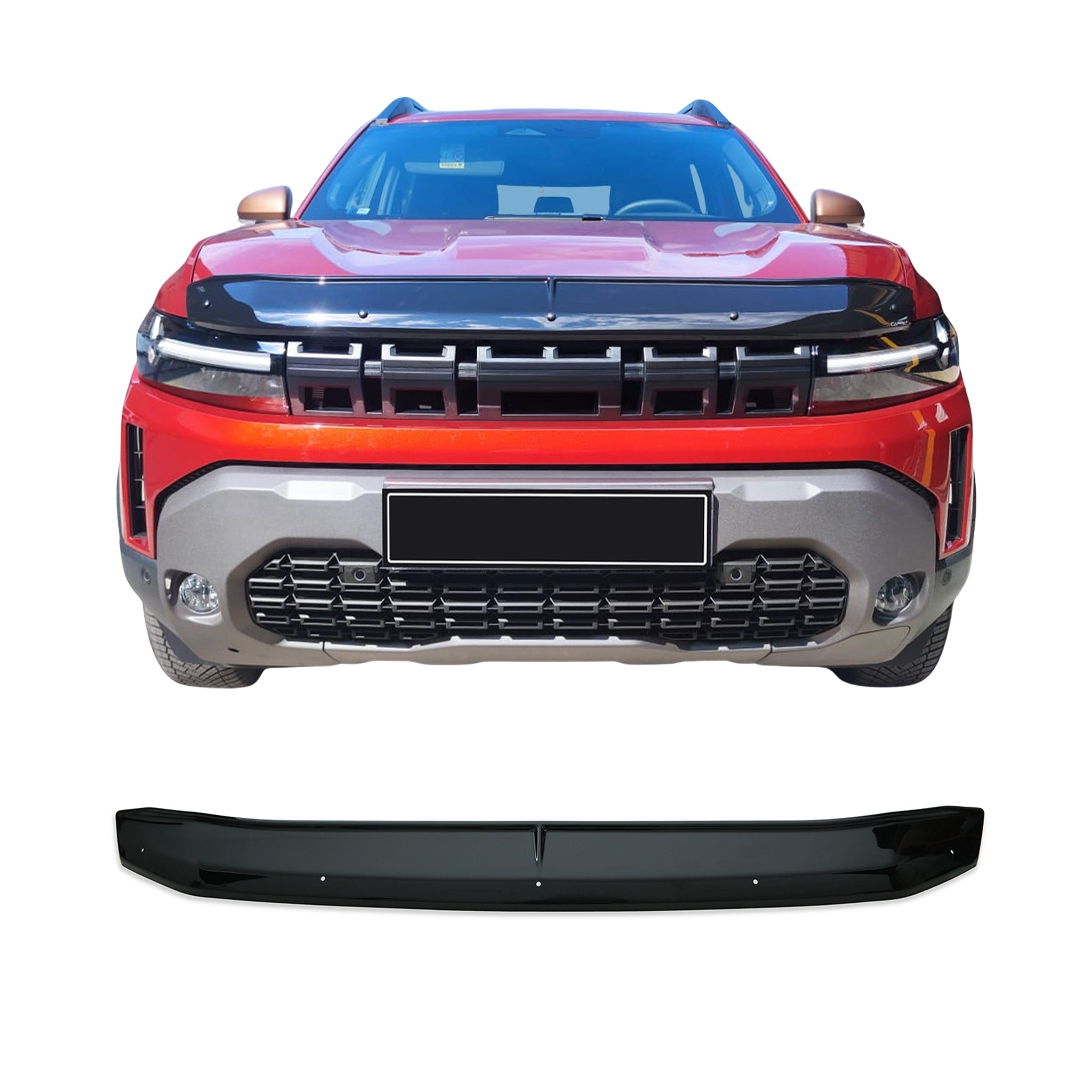Motorhaube Deflektor Insekten für Dacia Duster mk3 2024-2025 ABS Schwarz