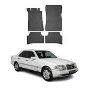 OMAC Gummi Fußmatten für Mercedes C Klasse W202 1993-2001 Automatten Schwarz 4x