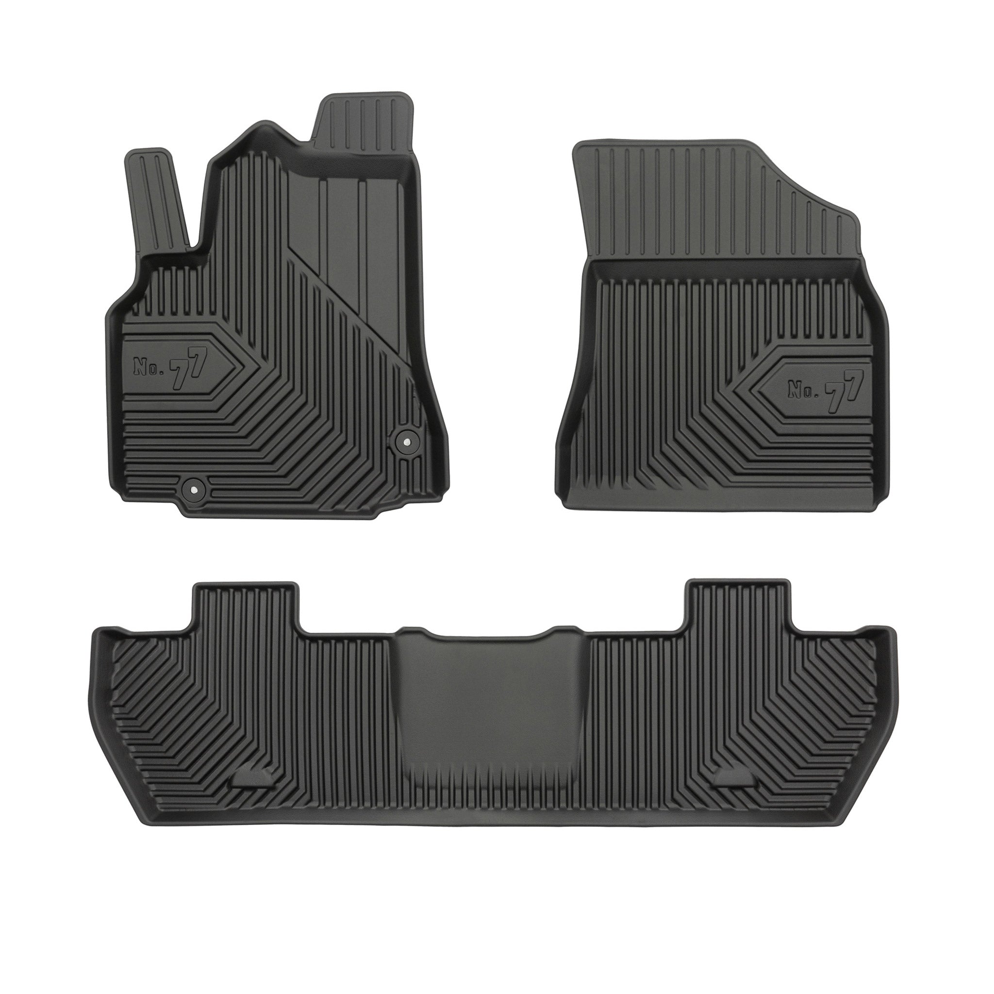 Fußmatten Gummimatten No.77 für Citroen Berlingo II 2008-2018 TPE Schwarz 3 tlg