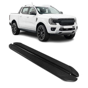 Seitenschweller Trittbretter für Ford Ranger Double Cab 2022-2026 Schwarz Alu 2x