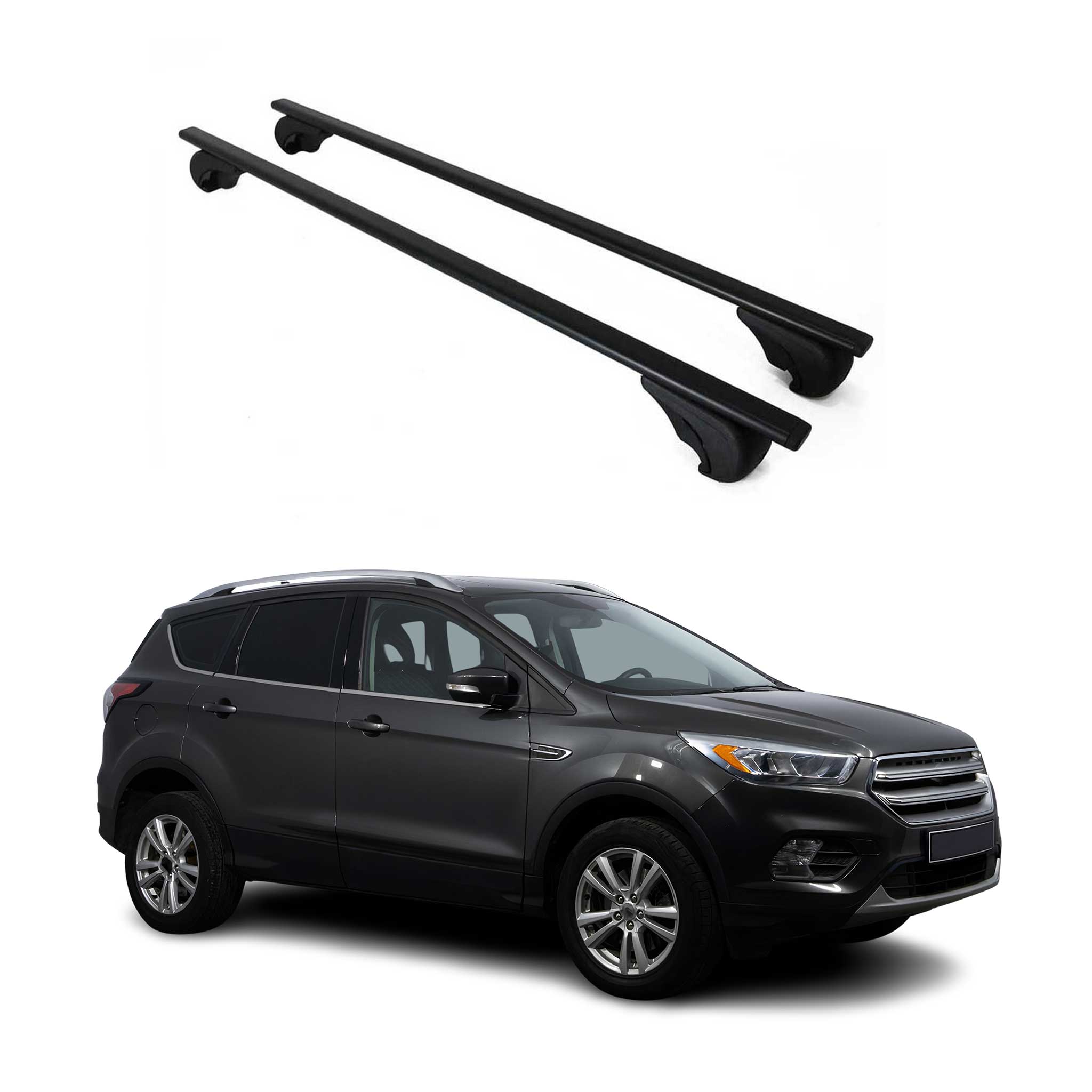 Dachträger Grundtäger für Ford Kuga II Titanium 2012-2019 75kg Metall Schwarz