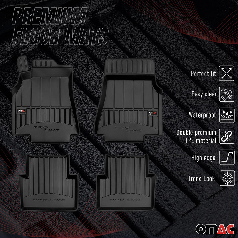 OMAC Gummi Fußmatten für Mercedes A Klasse W169 2004-2012 Premium TPE Schwarz 4x