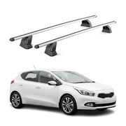 Alu Dachträger für Kia Cee'd II 2012-2018 TÜV T-Nut Abschließbar 2tlg Silber