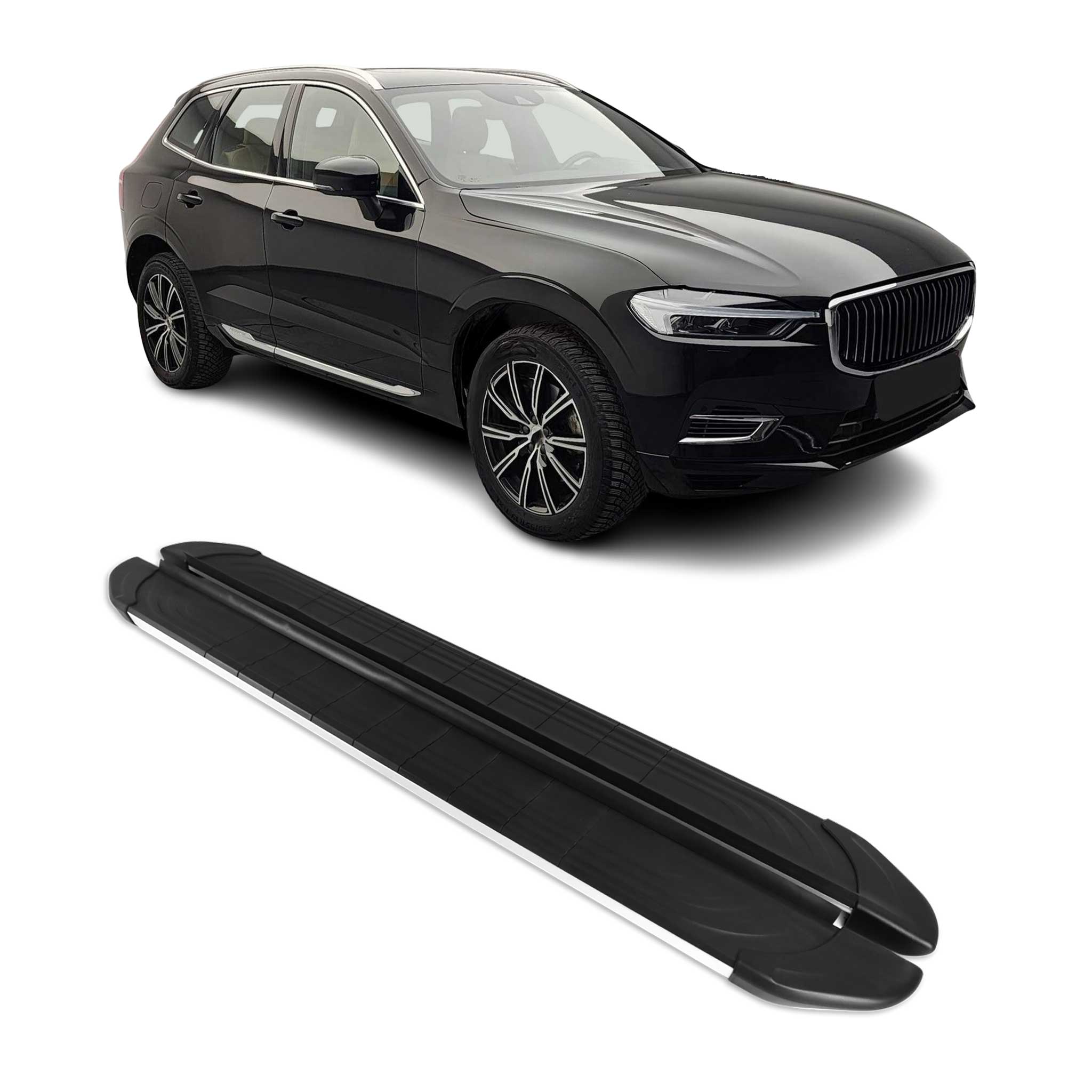 Trittbretter Seitenschweller für Volvo XC60 2017-2025 Aluminium Schwarz Silber