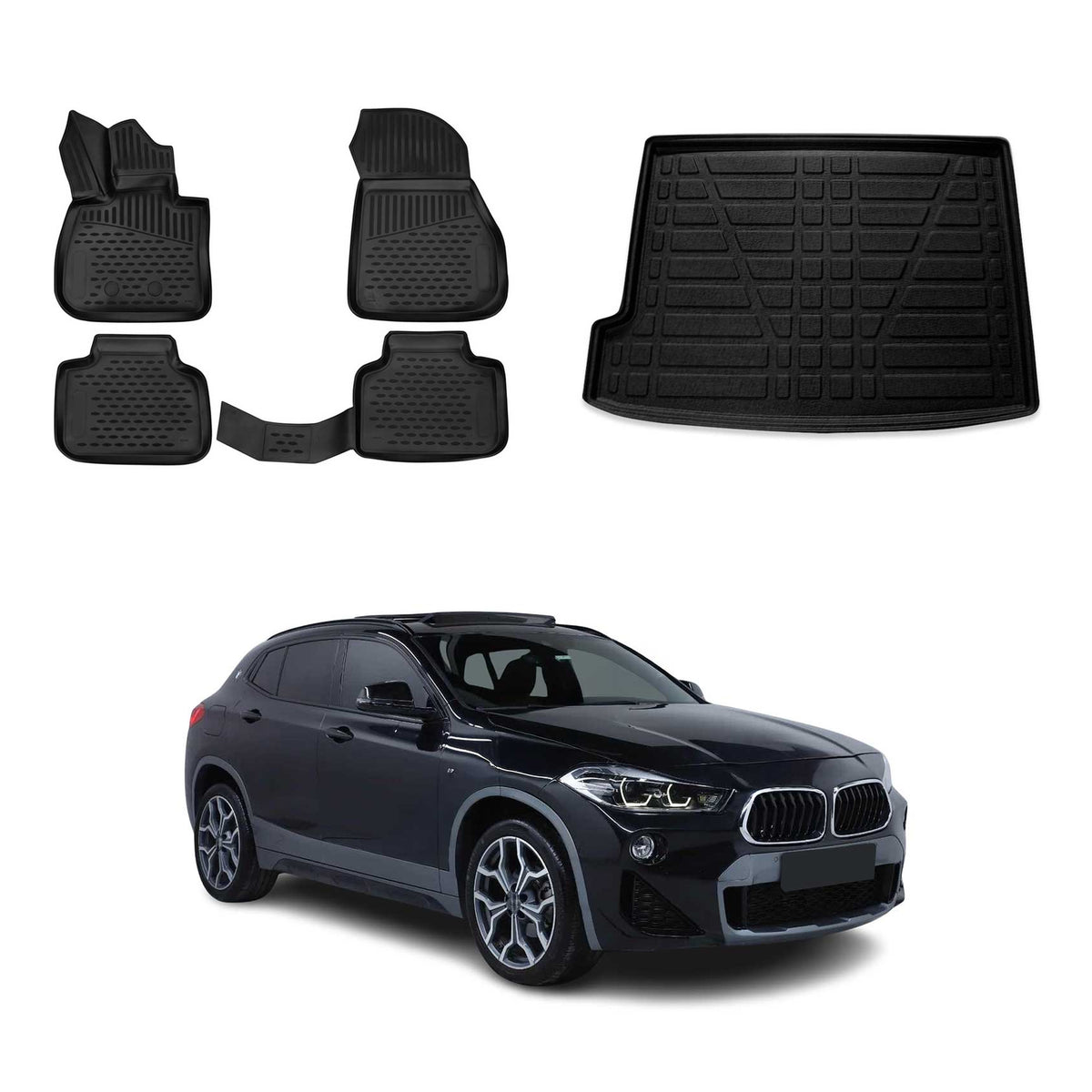 OMAC Fußmatten & Kofferraumwanne Set für BMW X2 F39 2018-2023