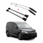 Dachreling + Dachträger SET für VW Caddy 2020-2026 Kurzer Alu Silber 4tlg